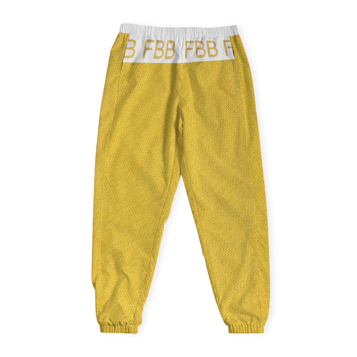 FBB YELLOW TEXT TRACK PANTS