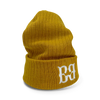 FBB Mustard Ribbed Knit Beanie with cuffed design